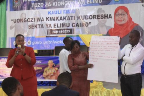 Mkurugenzi Ndg. Adelina Ikonje akizungumza na watumishi wa Halmashauri ya Gairo